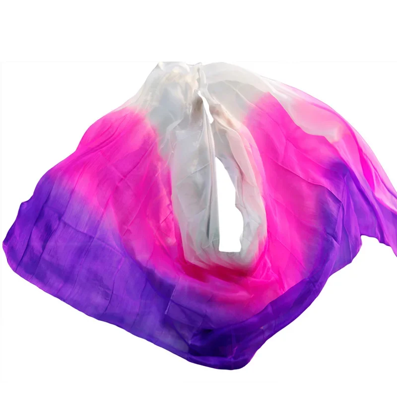 100% Real Silk Veils Customized Handmade Dyed Belly Dance Veil Belly Dance Performance Stage Props Accessories Scarf Shawl Veils