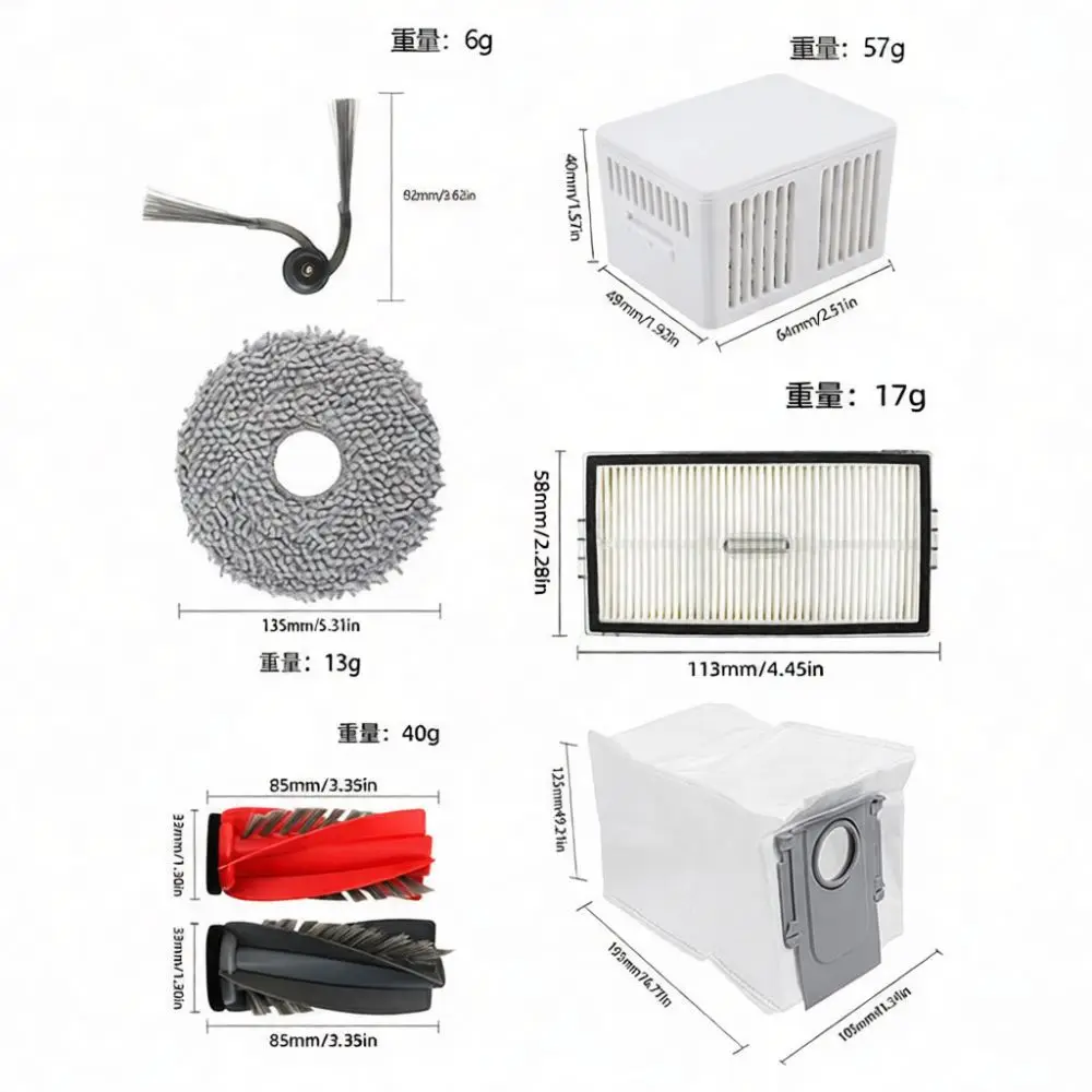 For Roborock G20S Ultra Saros 10R Vacuum Cleaner Accessory Kit Main Brush Side Brush Filter Mop Pad Dust Bag Replacement