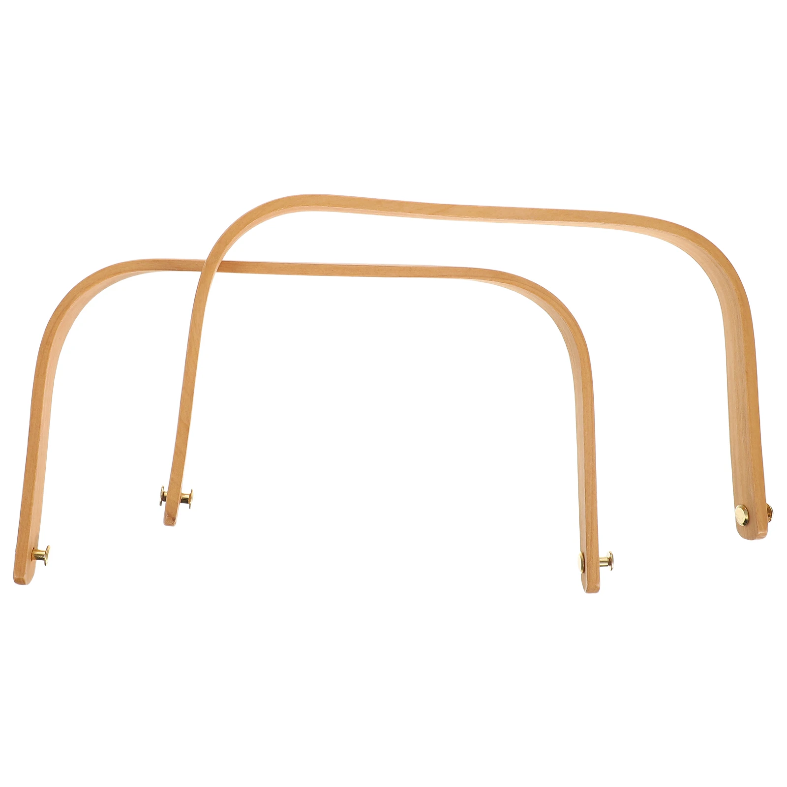 

2 Pcs Solid Wood Fruit Plate Handle Pail Replacement Wooden Bucket Grip Handles Parts