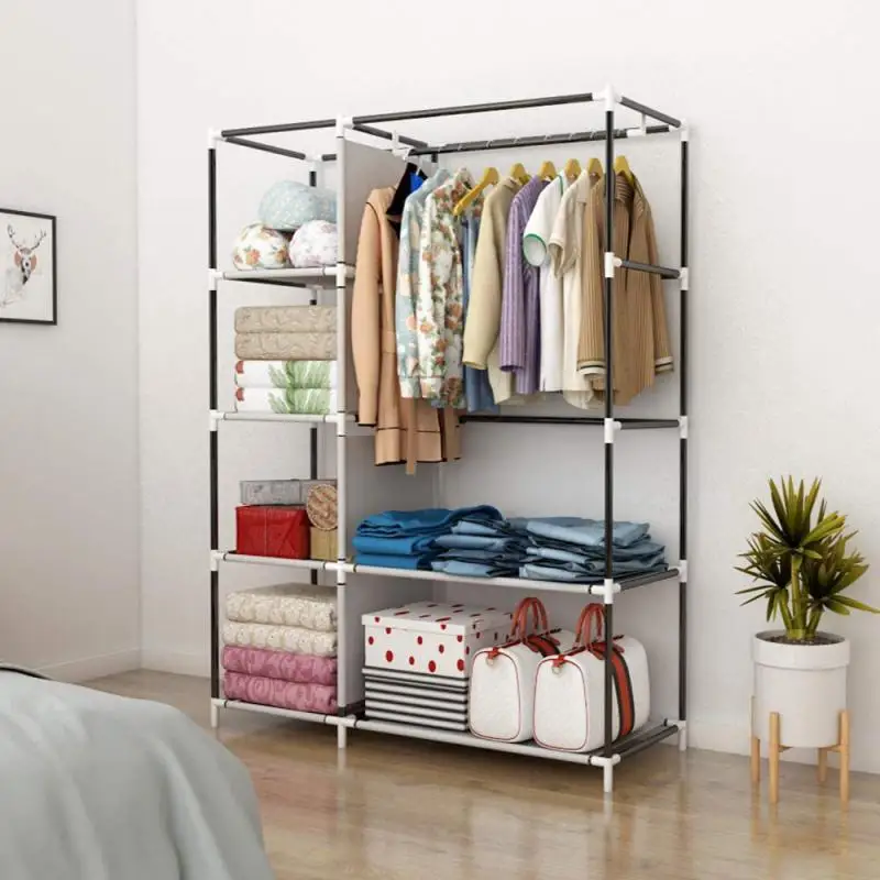 Rangement de Cisco portable, armoire à vêtements polyvalente, non tissé, chambre à coucher, meuble de maison, T1