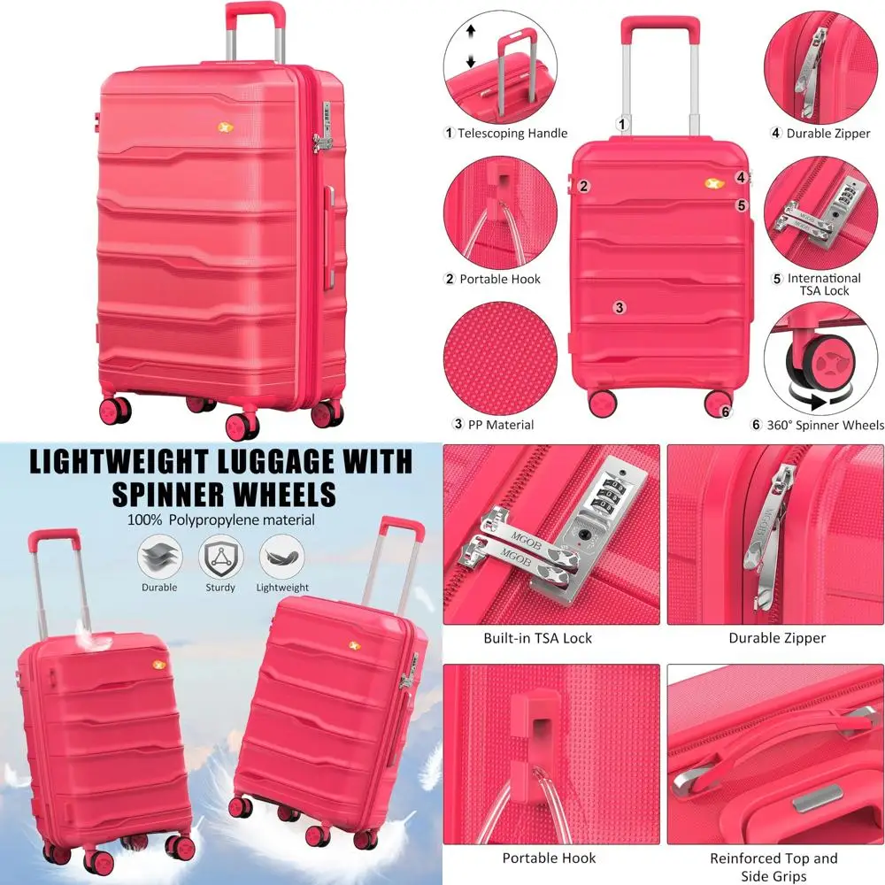 

Large Hard Shell Spinner Luggage 28 Inch, Lightweight TSA Lock Suitcase, Ideal for Checked-In Travel