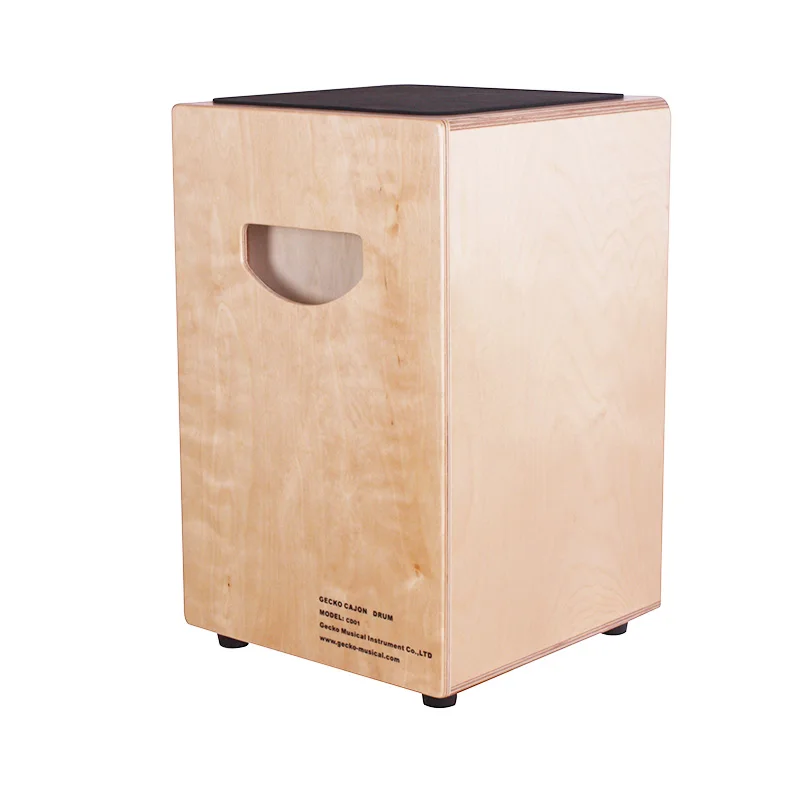 Gecko CD01 Cajon Box Drum Super Deep Bass Double Sound Holes Woofer Beat Box Zebrawood Birch Body Jumbo Bass Cajon Box Drum