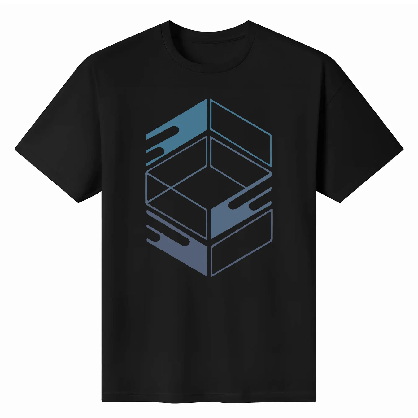 

Geometric T-shirt Men Minimalist Graphic T-shirt Cube Motif Shirt Man Gift