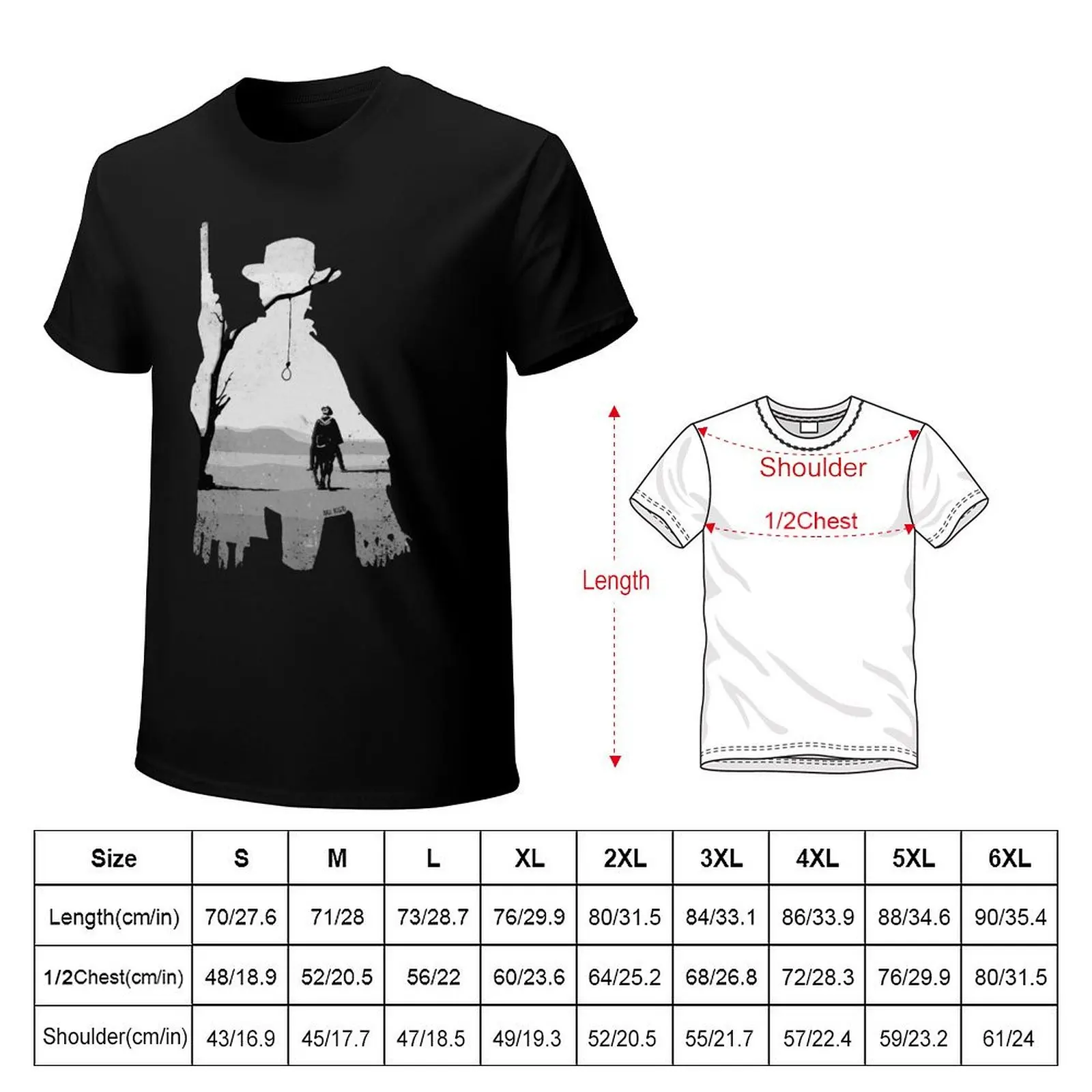 A Fistful of Dollars Collage silhouette illustration by Axel Rosito for Burro! T-Shirt Lightweight Print T-Shirt