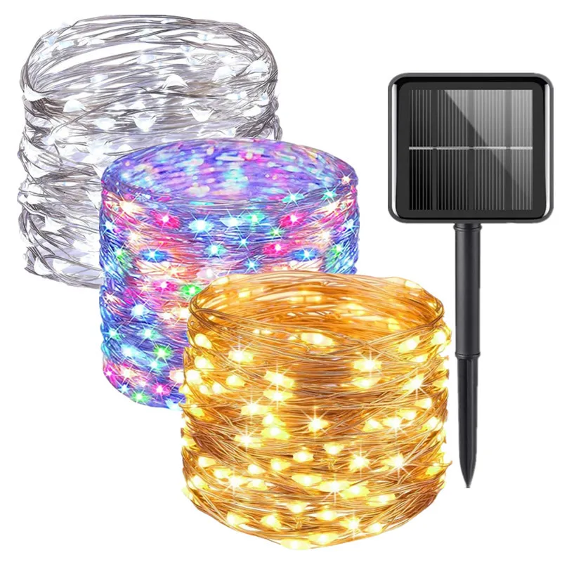 

Outdoor 8 Lighting Modes Copper Wire String Lights Solar Garden Lights Suitable for Parterre Wedding Bar Street Tree Displays