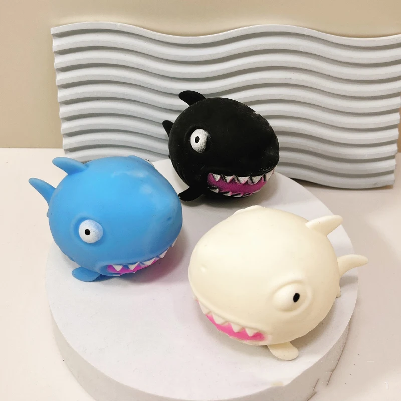 Summer Beach Cute Simulation Mini Shark Flour Squeeze Soft Fidgeting Toy  Kids Girls Boys Fun Gift Stress Relief toy Stress ball