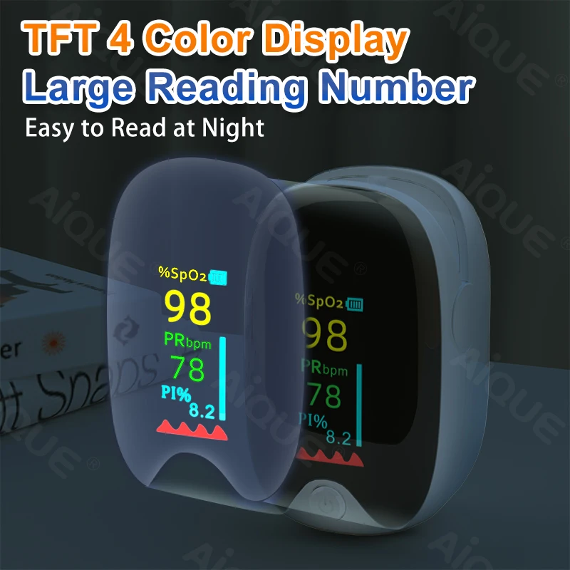 Finger Clip Pulse Oximeter TFT OLED Screen Blood Oxygen Saturation Monitor Finger Pulse Spo2 Oximetry Saturometer Practical Care