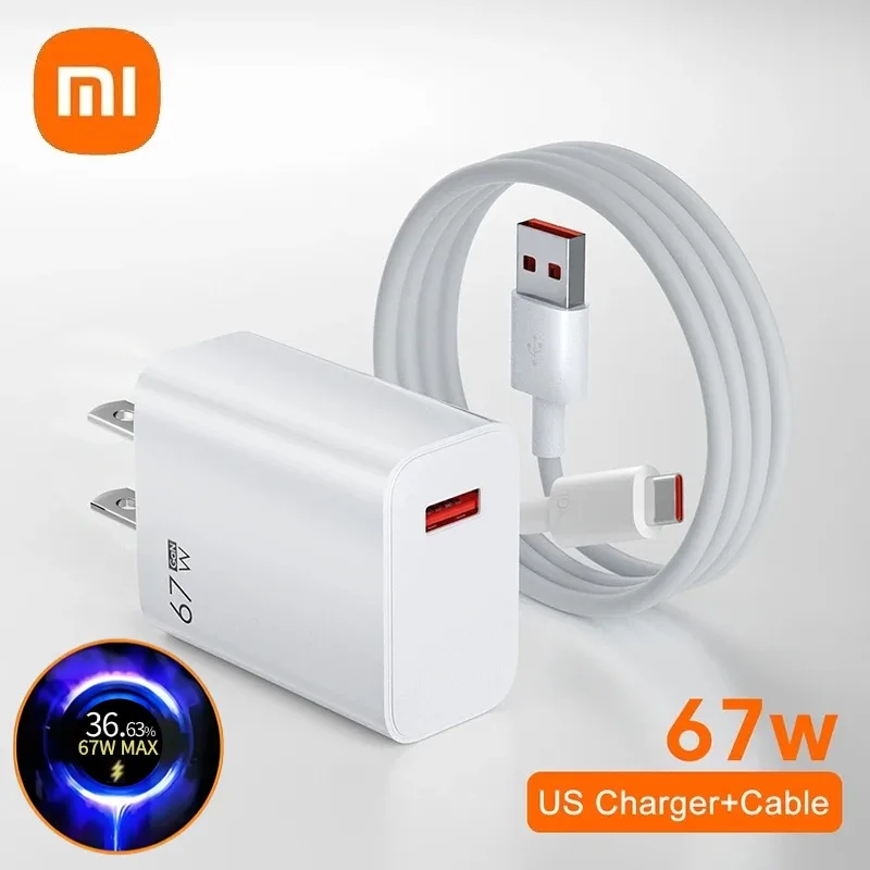 Xiaomi 120W Charger 67W EU Fast Charge Power Adapter 6A Type C Cable For Xiaomi 12 11 POCO X5 X4 Pro Redmi Note 9 10 11 12 Pro