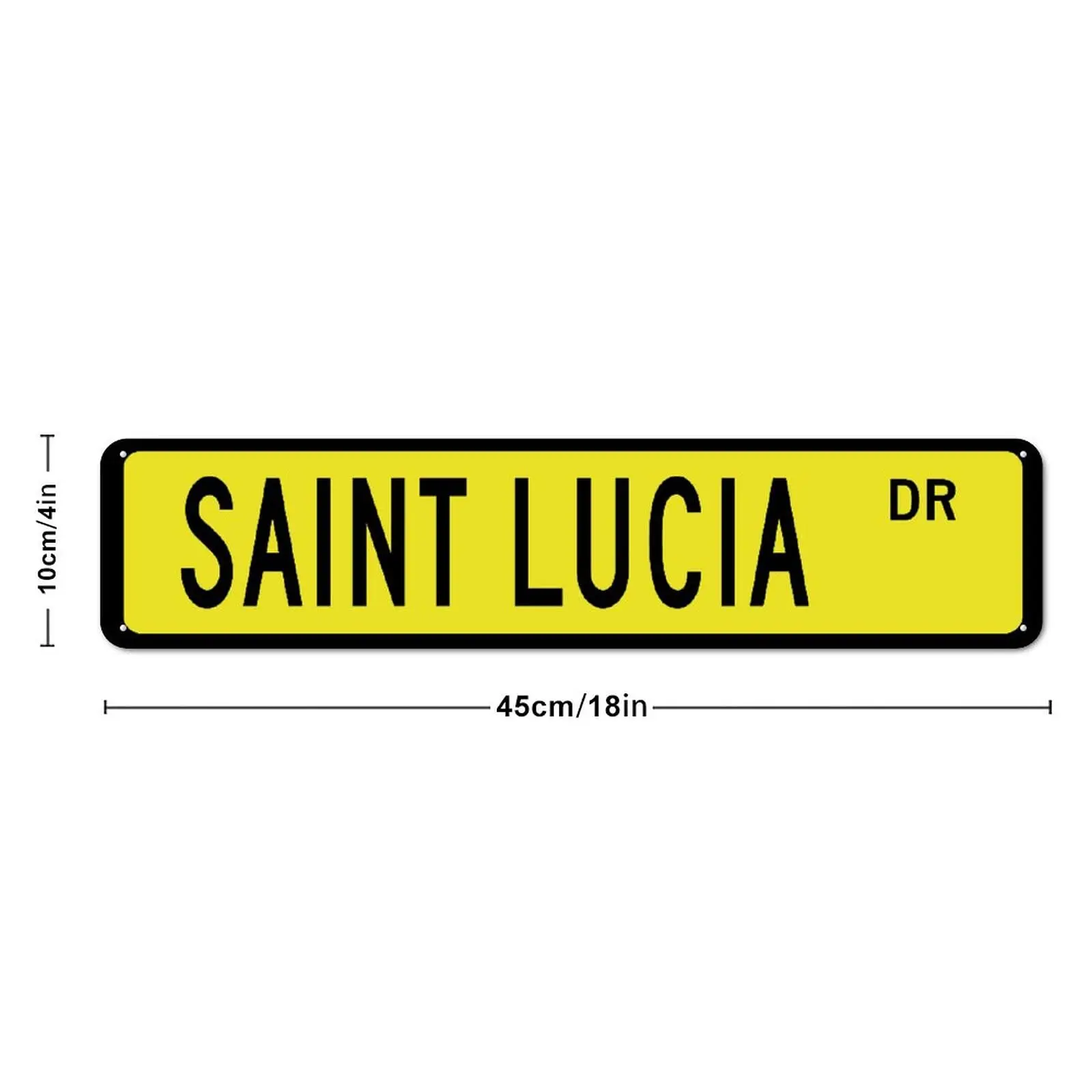 Saint Lucia Metal Sign Saint Lucia Souvenir Metal Tin Sign Saint Lucia Keepsake Saint Lucia Gift Saint Lucia Decor 4x16in Weathe