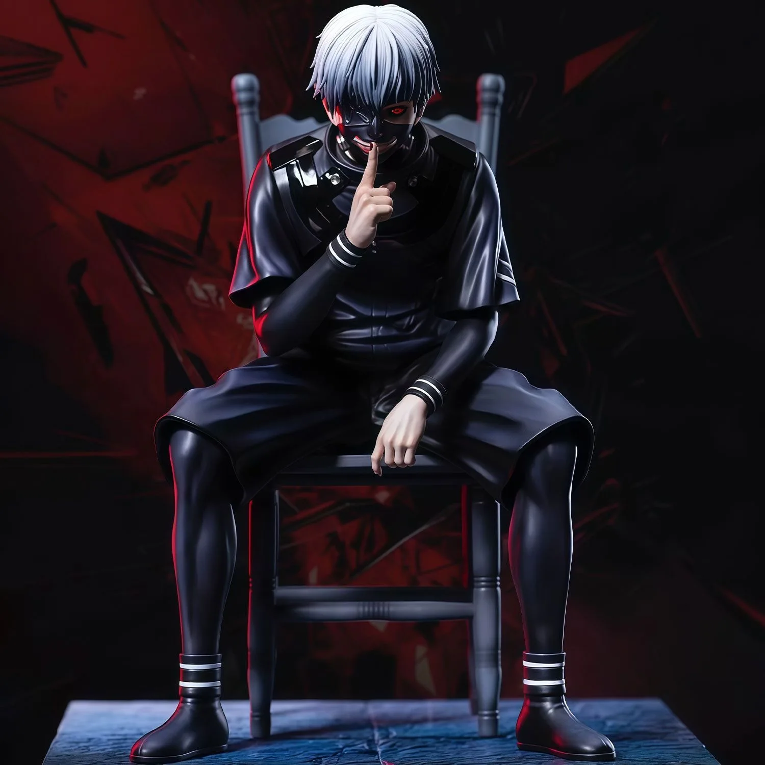 

19cm BW Studio Tokyo Ghoul Anime Figures Sitting Posture Kaneki Ken Action Figure PVC Statue Model Doll Collection Toys Gifts