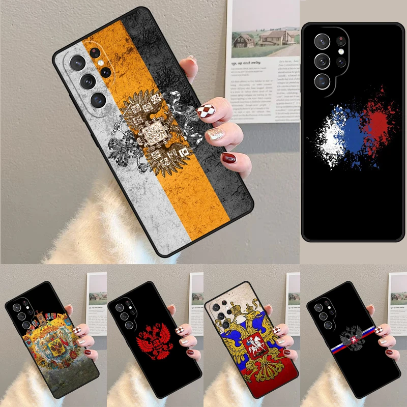 Handyhülle mit Flagge der Russischen Föderation für Samsung Galaxy Note 10 Pro S26 Ultra S23 S24 FE S25 S21 S22 PLUS stoßfeste Hülle