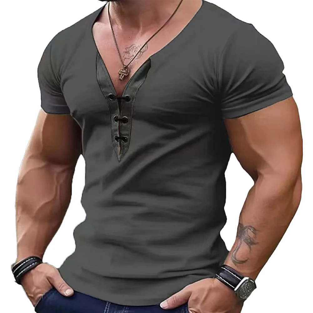 Daily Home Top T Shirt Classic Comfortable Full Season Gym Men Muscle Polyester Pullover Short Sleeve Universal