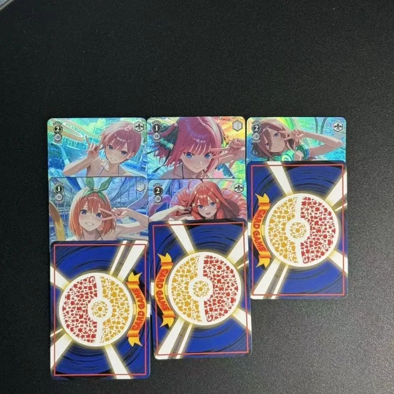 

DIY 5 шт./компл. серия Quintessential Quintuplets самодельная коллекционная карта Nakano Ichika Nino купальник цветная мигающая игрушка-карта