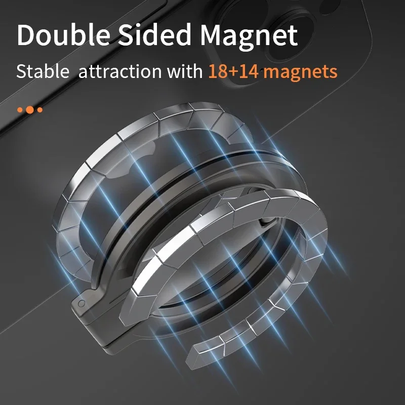 For Double-Sided Magnetic Phone Ring Holder for MagSafe Kickstand Magnet Grip for iPhone 16 15 14 For Huawei Xiaomi Stand Holder image 3