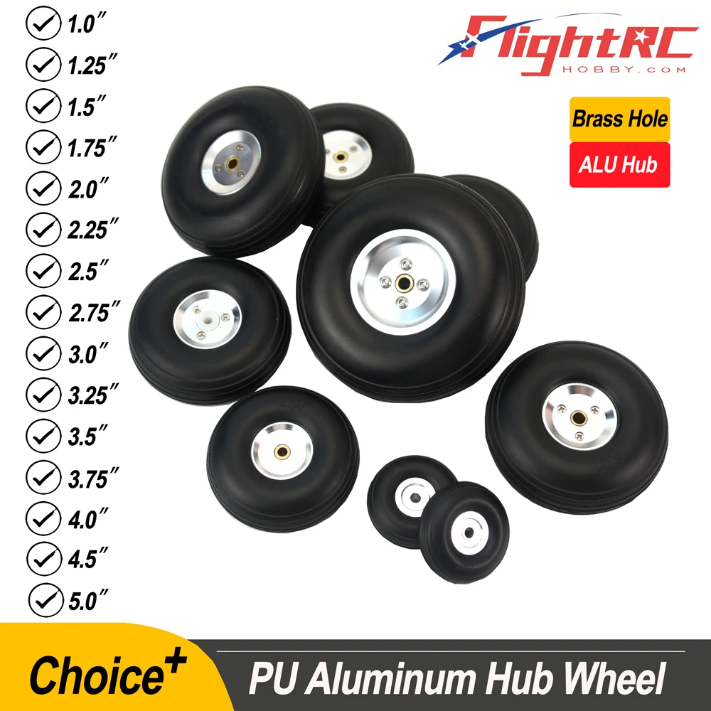 2PCS RC Airplane Model PU Wheel Tire  W/ Aluminum Core Alloy Hub 1/1.25/1.5/1.75/2/2.25/2.5/2.75/3/3.25/3.5/3.75/4/4.5/5 \