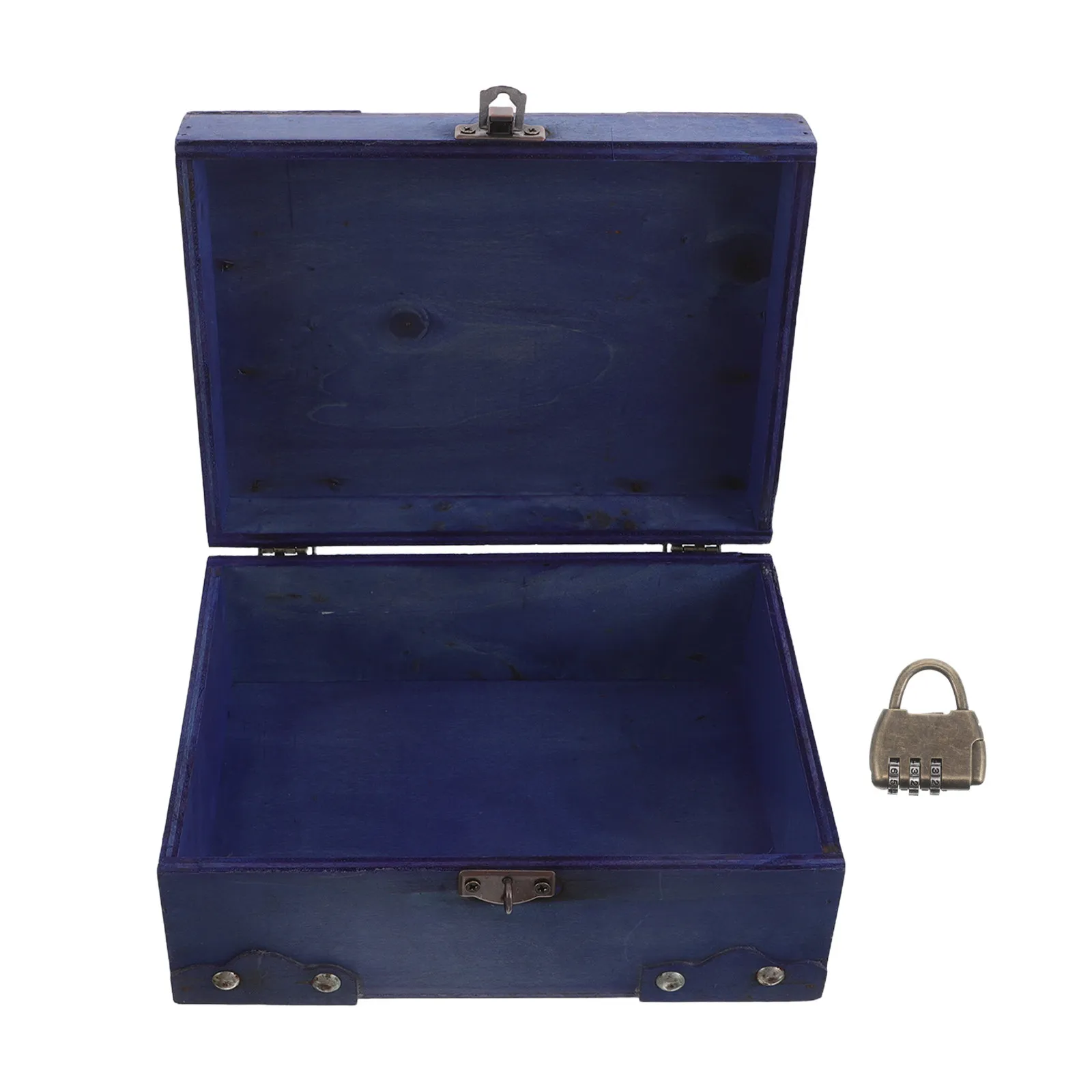 

Lockable Vintage Jewelry Box Wooden Treasure Chest Decorative Storage Box for Necklaces Bracelets Keepsakes Photography Prop