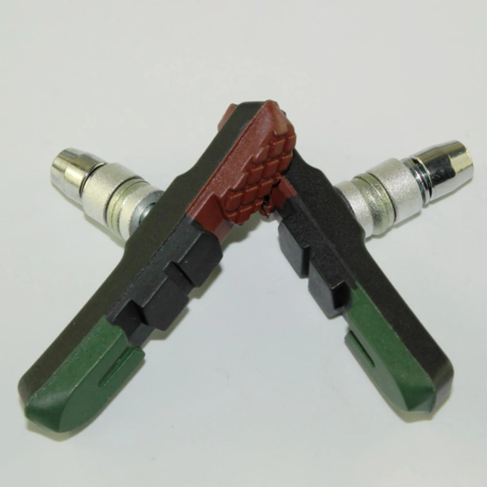 2Pairs Bike Brake Pads Set for Road Mountain Bikes Hard-Wearing Rubber Aluminum Alloy Sand-Guide Grooves