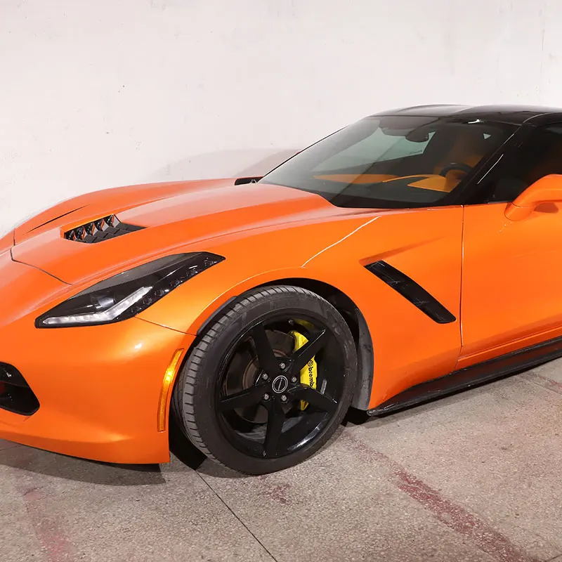 For 2014-2019 Chevrolet Corvette C7  ABS Black Car Wheel Wheel Eyebrow Fender Eyebrow Protector Trim Sticker Auto Accessories