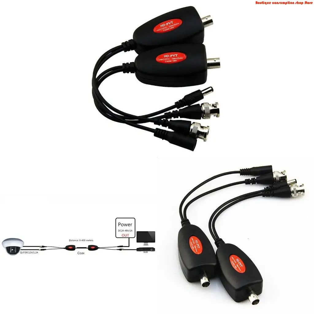 L9NA AHD/CVI PVT Power Transmitters Up to 400M CCTV BNC Video Transceiver Cable CCTV Surveillances Camera System