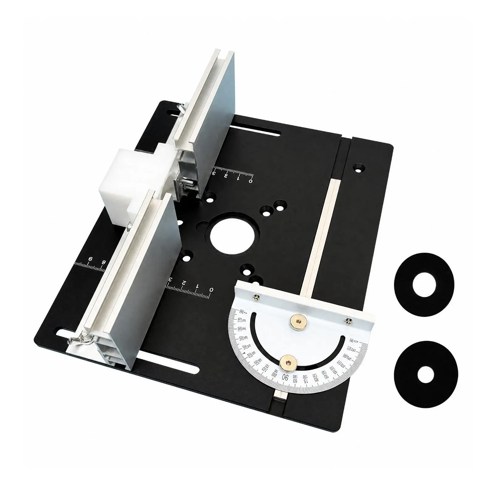 Aluminum Router Inverter Plate for Woodworking Table with Measurement Scale for Trim Edge Forming C