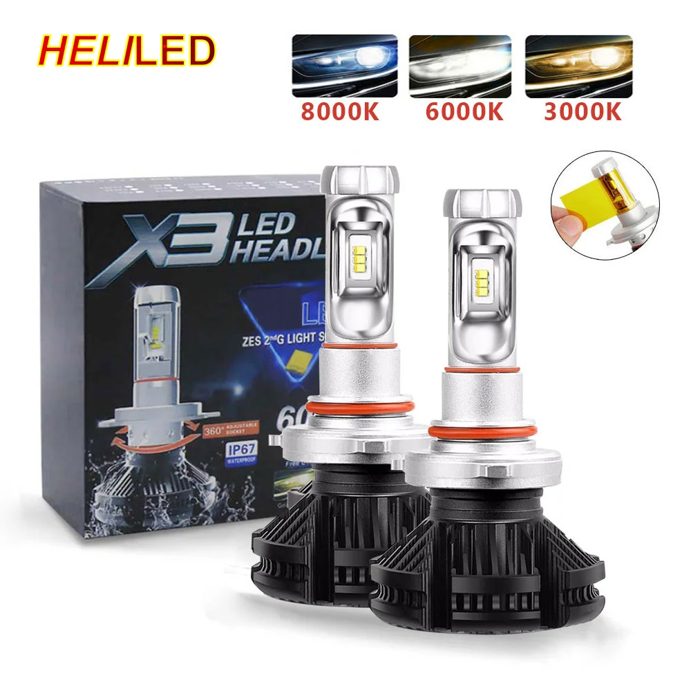 

Car Led Headlight ZES 50W 6000LM H4 LED H7 Car Headlight 3000K/6500K/8000K X3 H1 H11 LED 9005 HB3 9006 HB4 LED Fog Lamp Auto