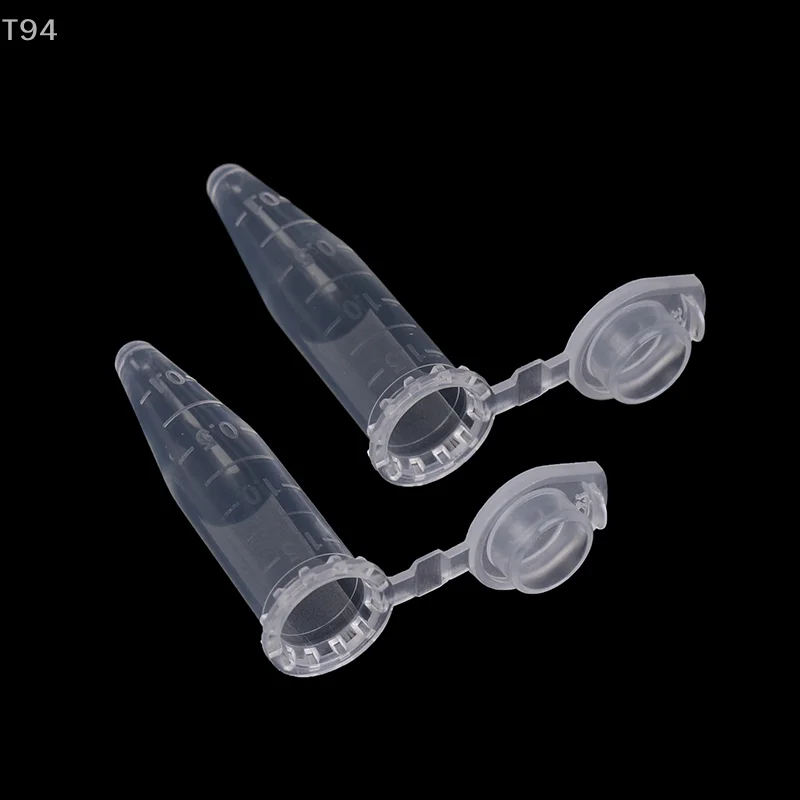 50Pcs 1.5ML Transparent Plastic Garden Seed Storage Bottles Centrifuge Tube Container with Cap Laboratory Test Accessories