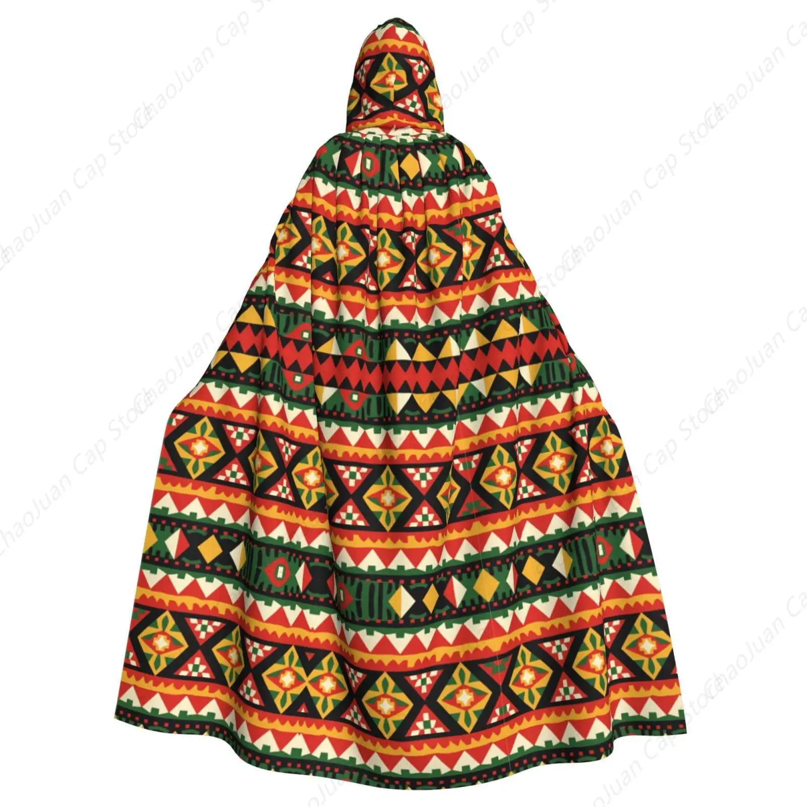 Capa para disfraz de Cosplay, capa con textura simétrica étnica colorida, capa con diseño Tribal espiritual tradicional popular