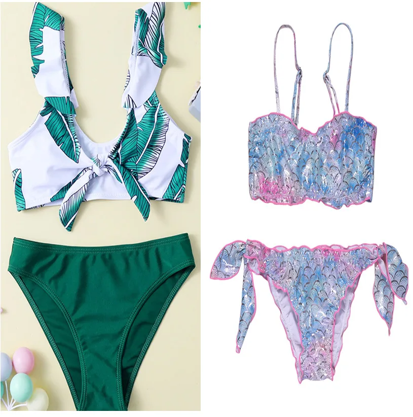 Girls Child Swimsuit Summer Swimwear Beach Wear 130-160CM Bikini 2026