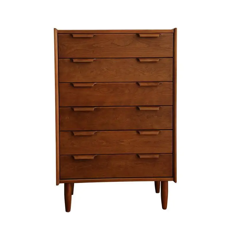 

Retro light French solid wood, multi-functional storage six-chest cabinet, drawer-type simple bedroom, living room retro style