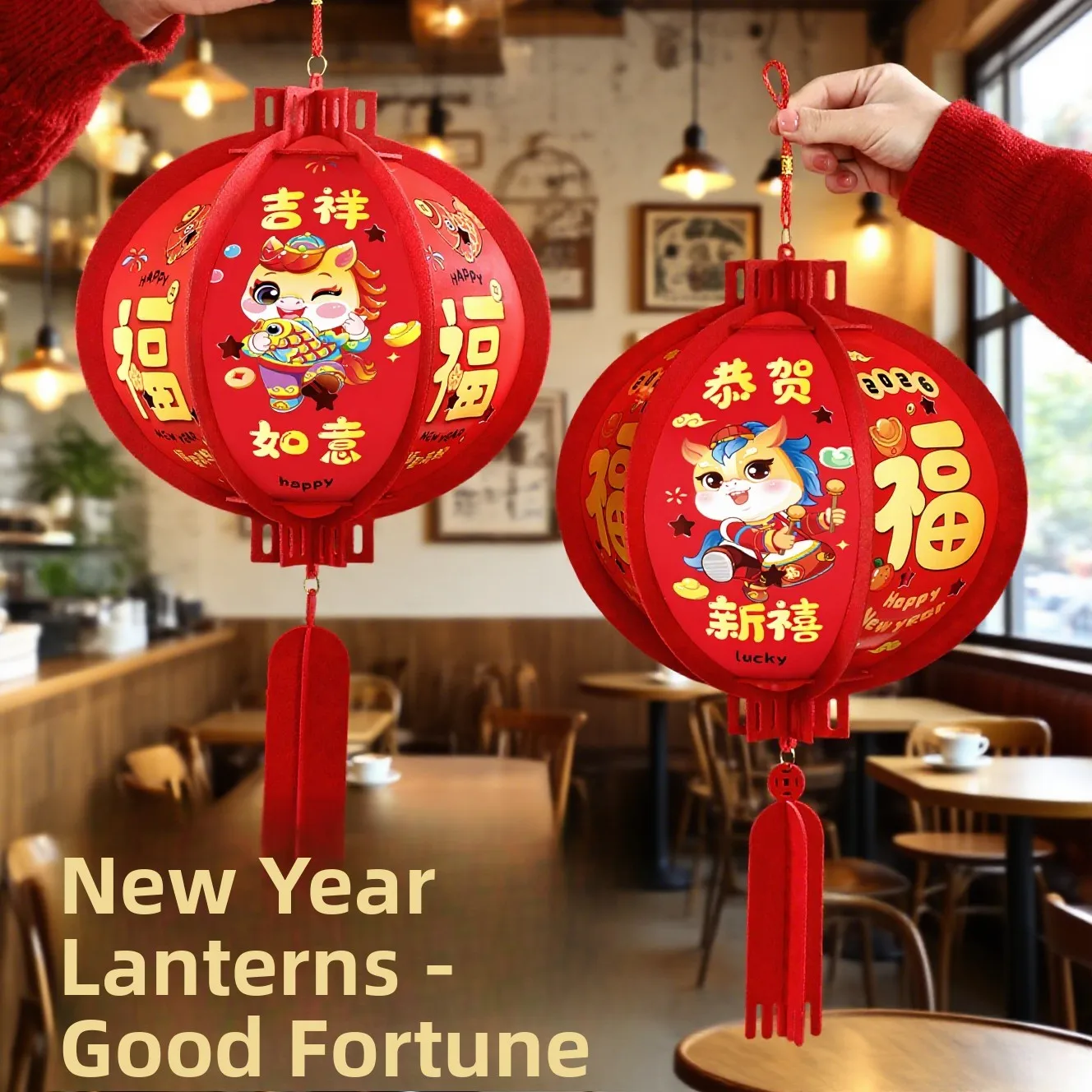 

Red Velvet Wall Hanging Lantern New Year Decoration Year Door Hanging Ornament Living Room Home Decor ABENUOR Brand