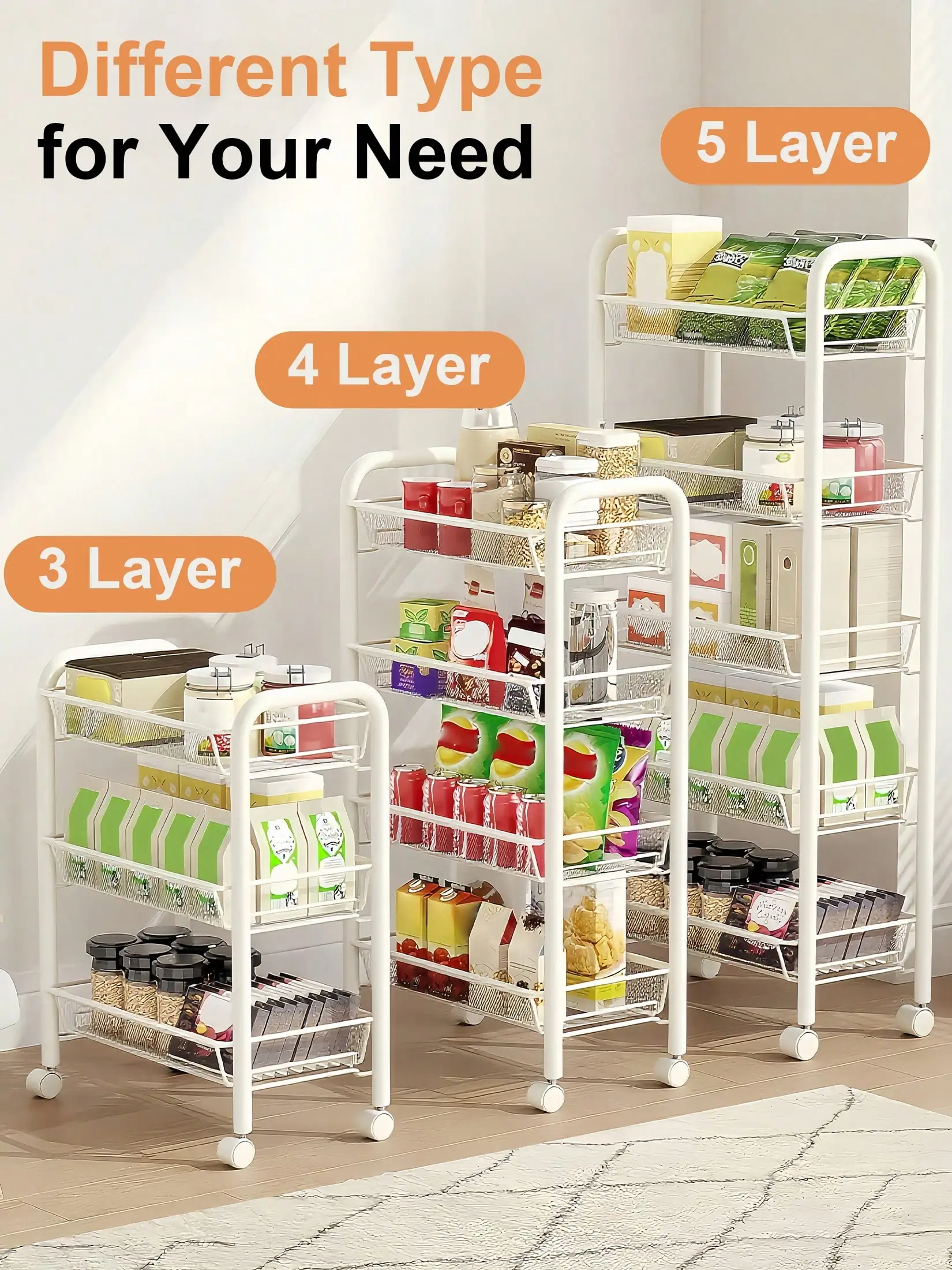 Five-Tier Rolling Storage Cart — product detail 15