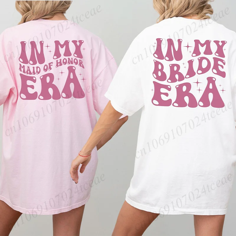 T-shirt "In My Bride Era" pour femme, chemise de demoiselle d'honneur, enterrement de vie de jeune fille, fête de mariage