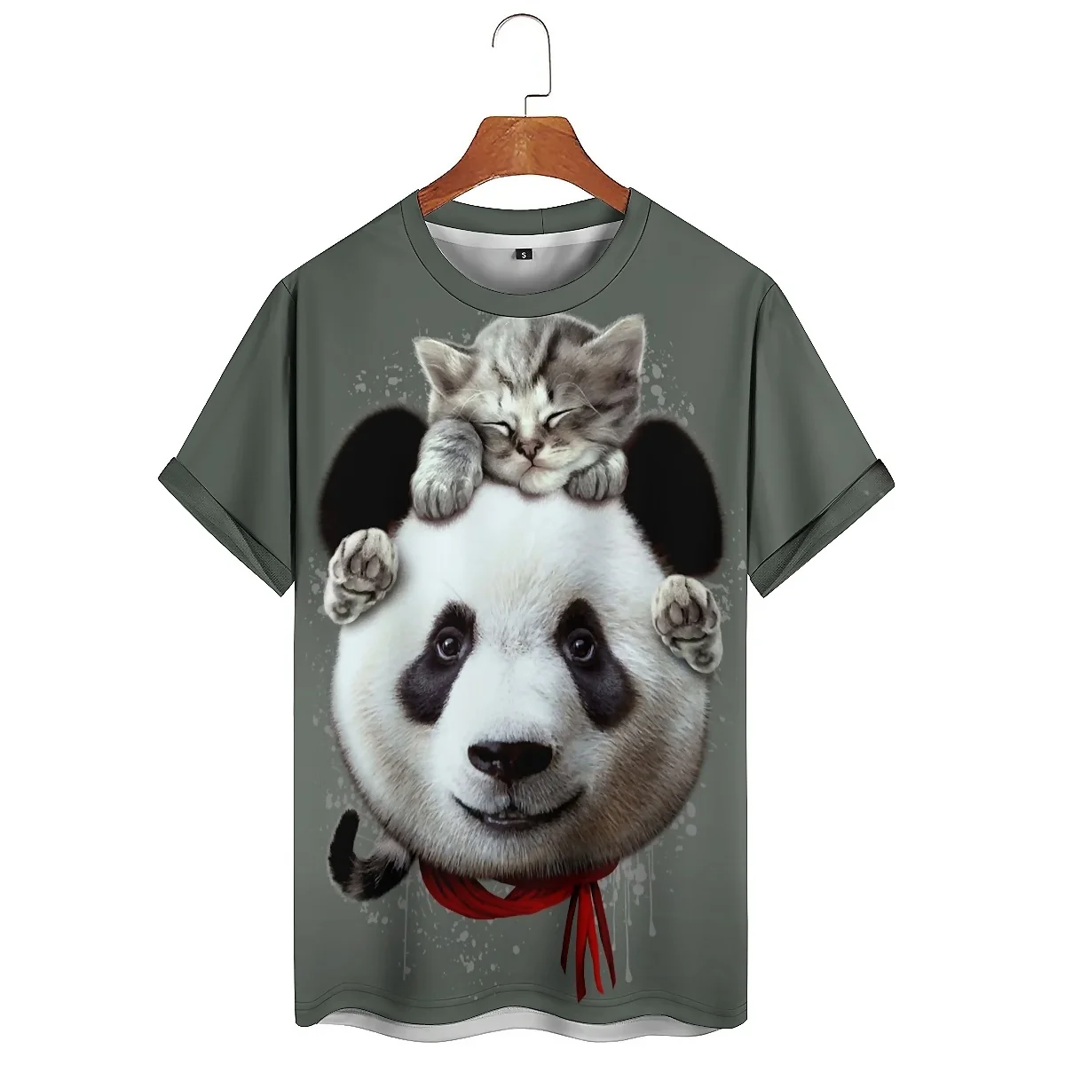 Men's Abstract 3D Printed Short-sleeved T-shirts, Smooth Fabric, Men's and Women's Printed Short-sleeved