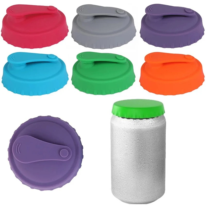 Silicone Soda Can Lid Reusable Can Stopper For Beer Drink Juice Beverage Cap Sealing Bottle Jar Cap Leak-proof Fits Standard Can