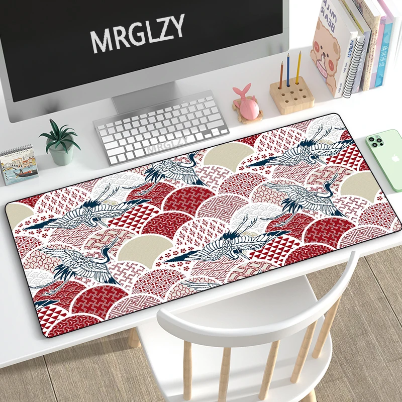 

Japanese Style Crane XXL Large Office Keyboard Mouse Mat Art Multi-size Mouse Pad Carpets Rugs Mouse Gamer Mousepad for Laptop