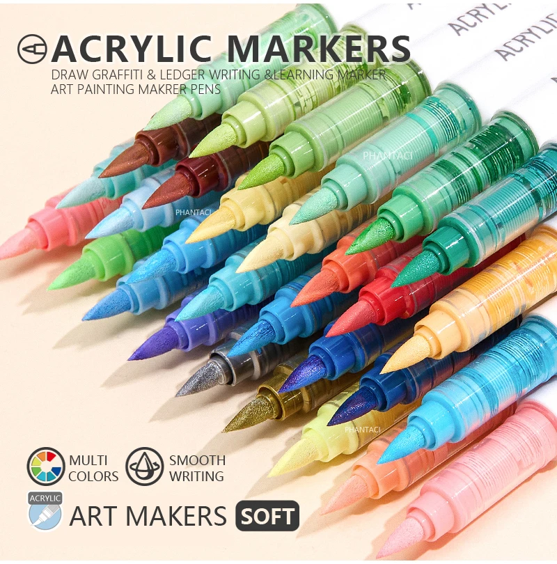 9 farben/Set Acryl Farbe Kunst Marker Stift DIY Graffiti Zeichnung Stifte Für Notebook Tagebuch Schreiben Malerei Schreibwaren – Detail 2