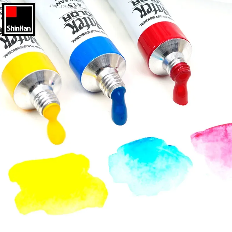 Korea Shinhan 30 Color Transparent Watercolor Paint 12ml Tube Beginner Entry Watercolor Nail Aquarelas Art Supplies