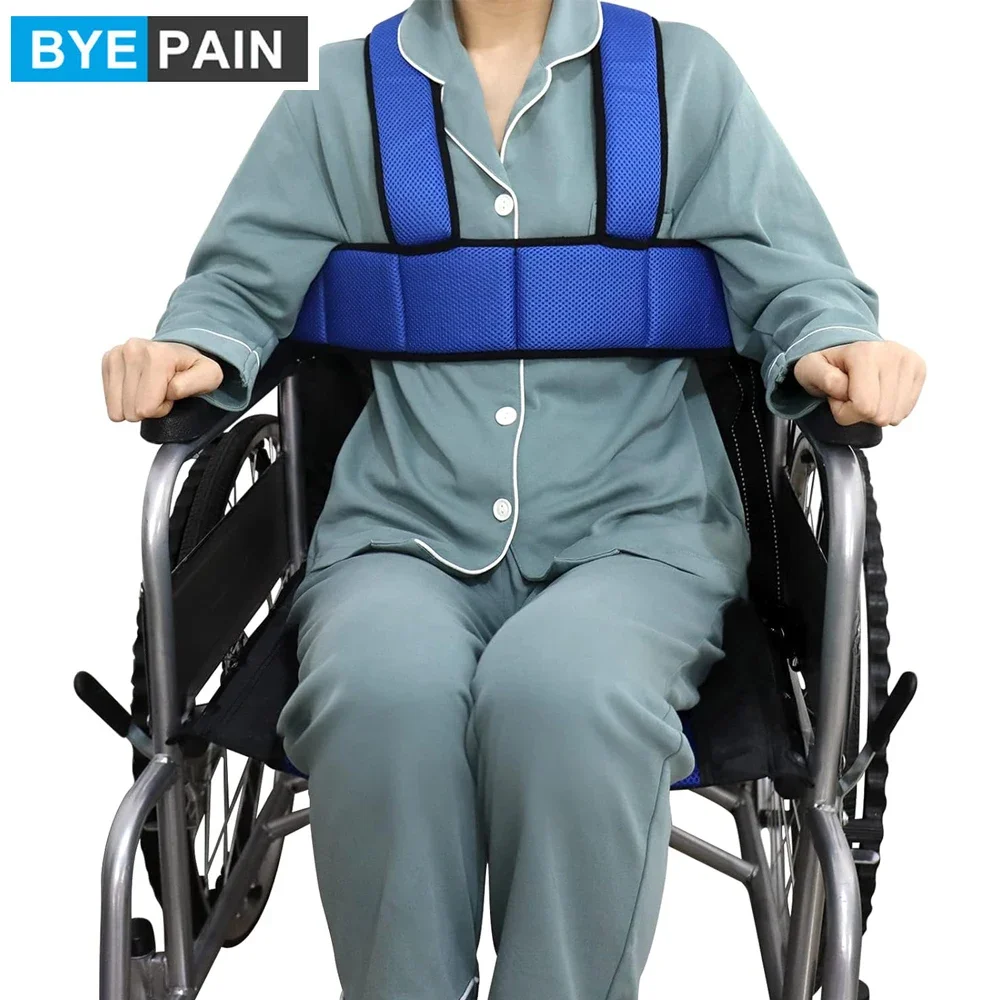 Wheelchair Seat Belt Torso Support Vest for Patient, Elderly & Disabled, Adjustable Full Body Harness Prevent Tilting or Falling