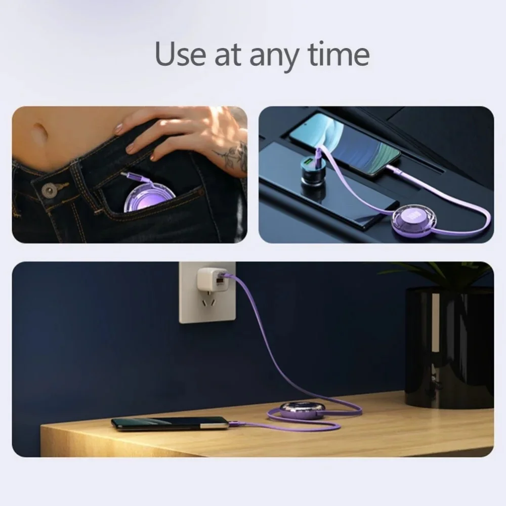 Kabel USB-C do USB-C 100W z wysuwanym złączem, szybkie ładowanie, kabel do telefonu iPhone 15, Huawei, Xiaomi, MacBook, iPad, kabel USB-C do transmisji danych — zdjęcie 7