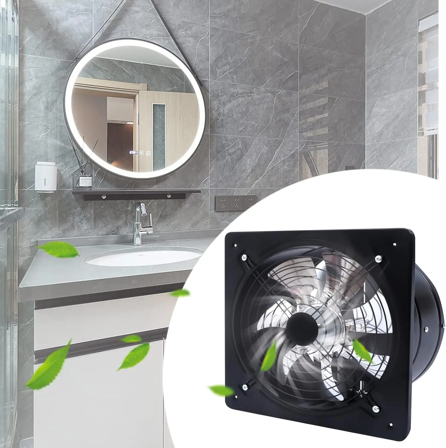 

8'' Explosion Proof Exhaust Fan, 80W 500CFM Industrial Axial Flow Fan Utility Blower Ventilator Extractor Extraction Ventilation