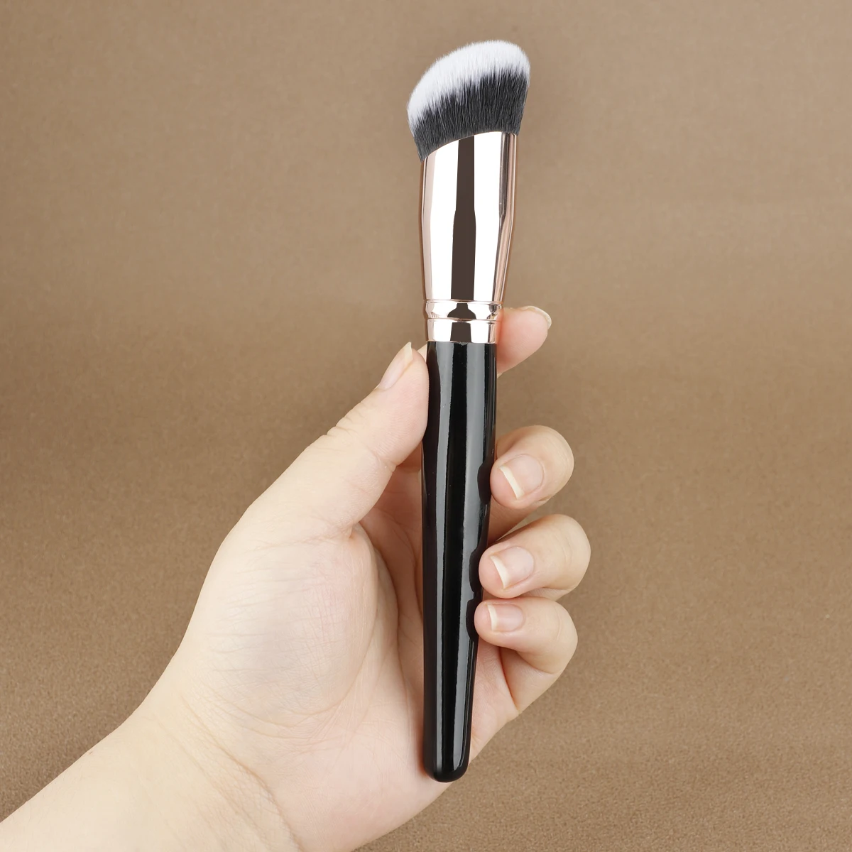 1Pcs Big Angled Top Loose Powder Makeup Brush Foundation Contour Blusher Face Cheek Cosmetic Beauty Make Up Brush Tool