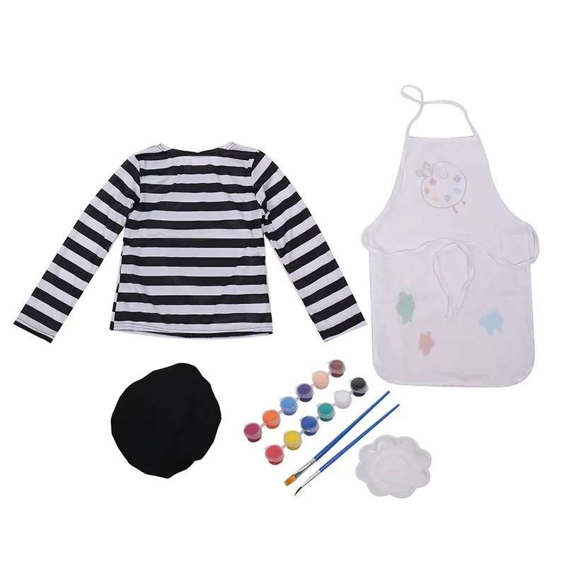 Child Little Girls Talented Artist Professional Painter Cosplay Kids Fancy-dress Toddler Kindergarden Performance Costume