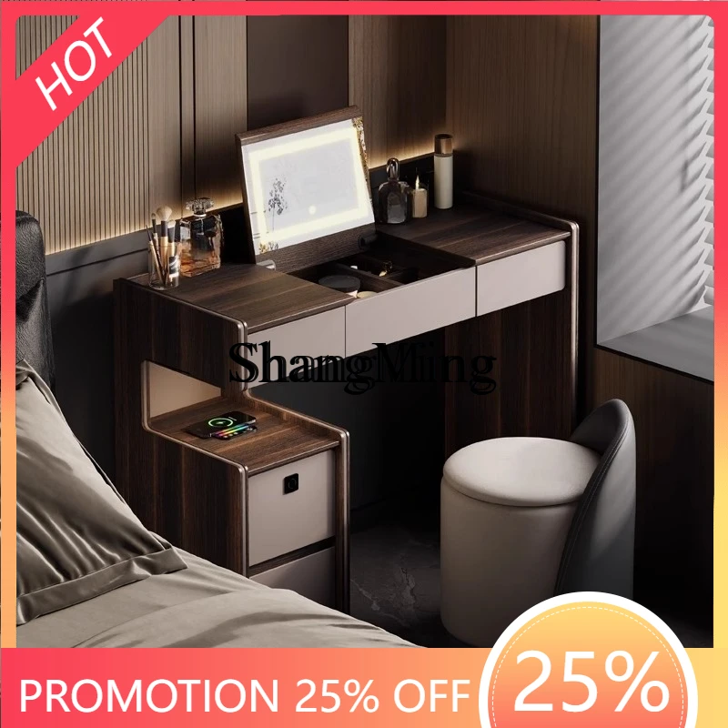 

CL Bedside Table Integrated with Fingerprint Lock Bedroom Flip Makeup Table