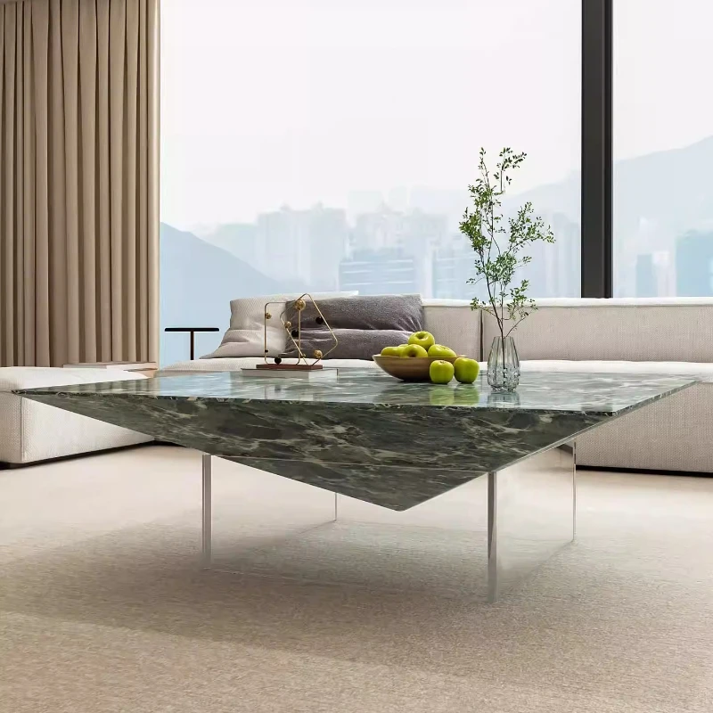 

Italian minimalist square high-end acrylic suspended coffee table living room light luxury high-end sense