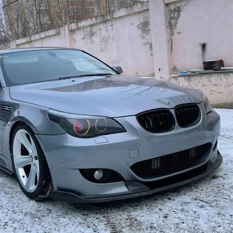 Car Front Bumper Splitter Lip For BMW E60 E61 M5 2005 2006 2007 2008 2009 2010 Gloosy Black Diffuser Spoiler Guard Body Kits