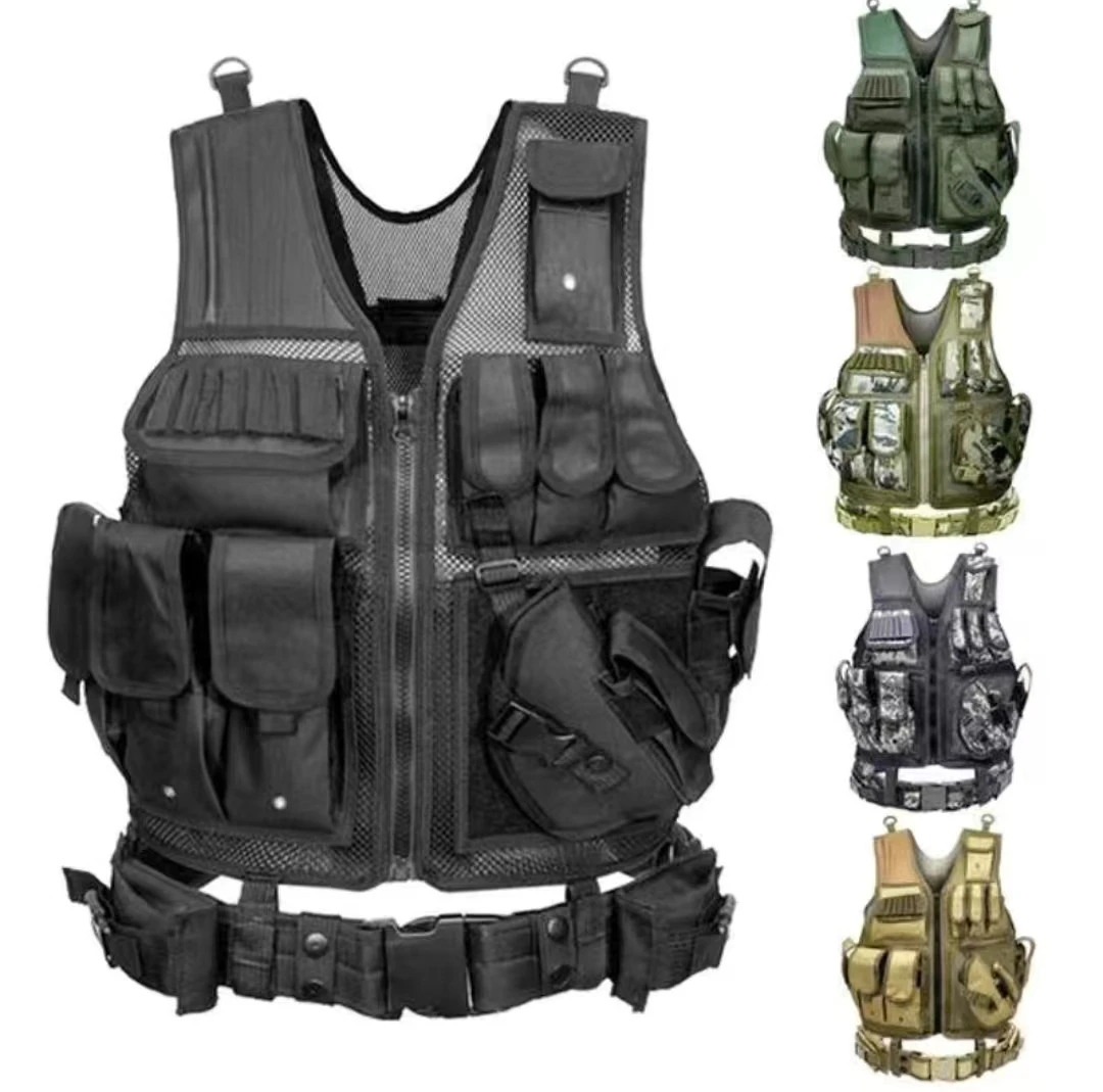 Chaleco táctico MOLLE ajustable para airsoft, caza y entrenamiento - imagen 5