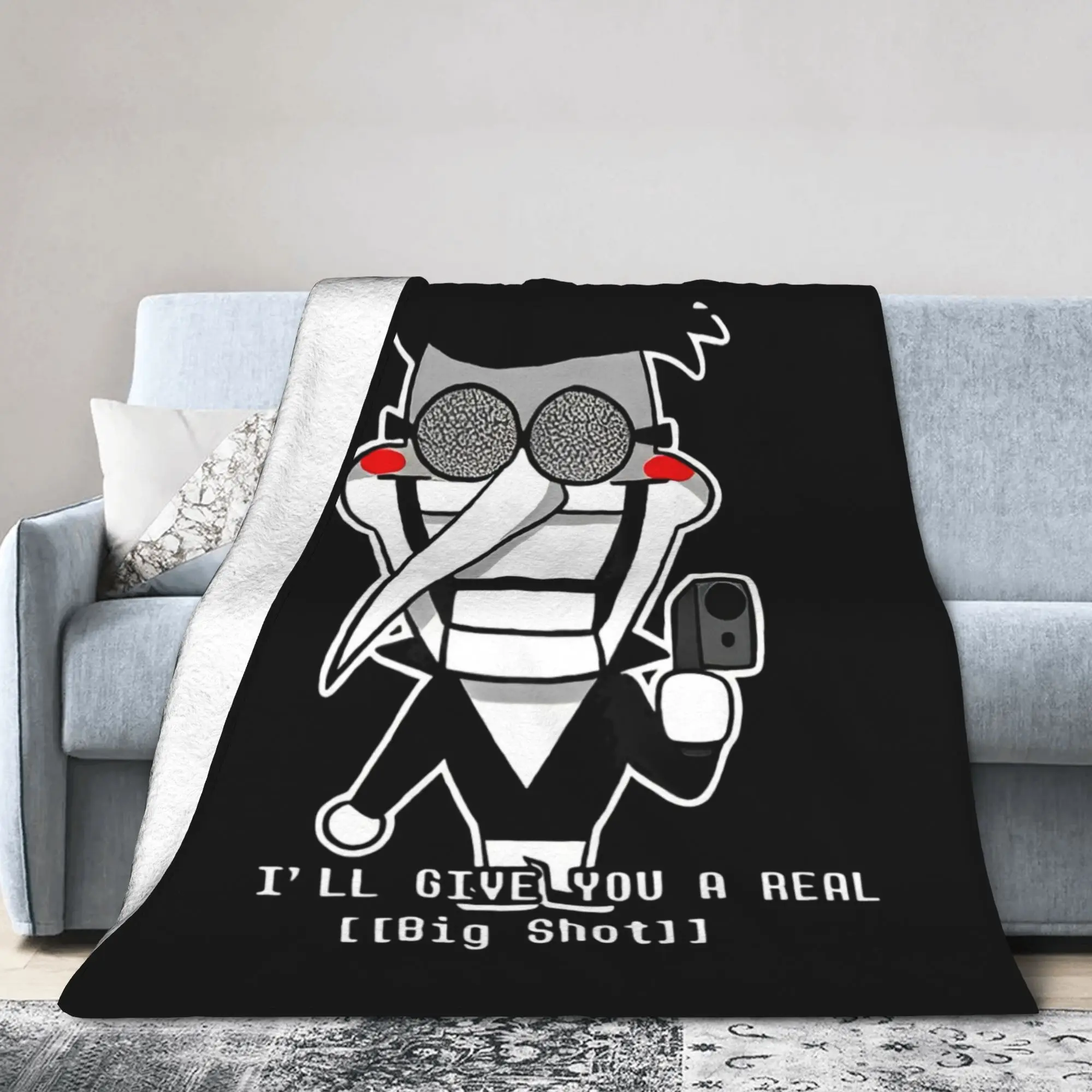 Deltarune Spamton Blanket  Flannel Awesome Breathable Throw Blankets for Bed Sofa Spring Autumn