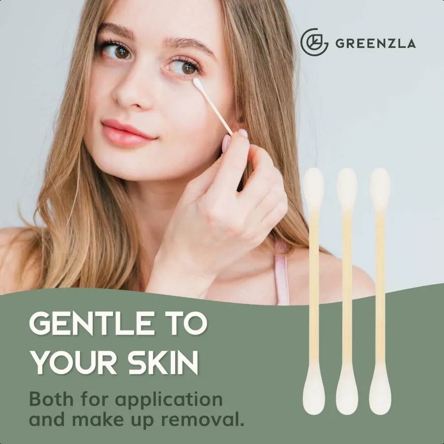 Confezione da 600 tamponi di cotone organico Tamponi per orecchie ipoallergenici naturali biodegradabili senza cloro CrueltyFree Viene forniti con EcoFriendly Ho