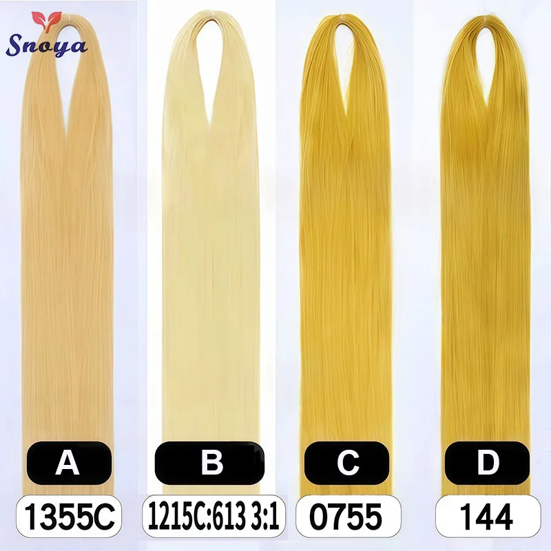 Snoya 120 cm Kunsthaar-Rohstoffe, 100 Farben, verwendet für Perückenstyling/Vergrößerung des Haarvolumens/Verlängerung der Haarlänge/Selbstgemachte Perücke