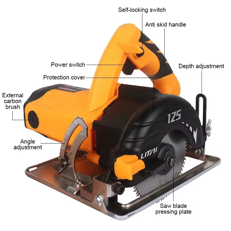 Sierra Circular eléctrica de alta potencia, cortadora multifuncional para el hogar, máquina de mármol, azulejo de piedra de madera